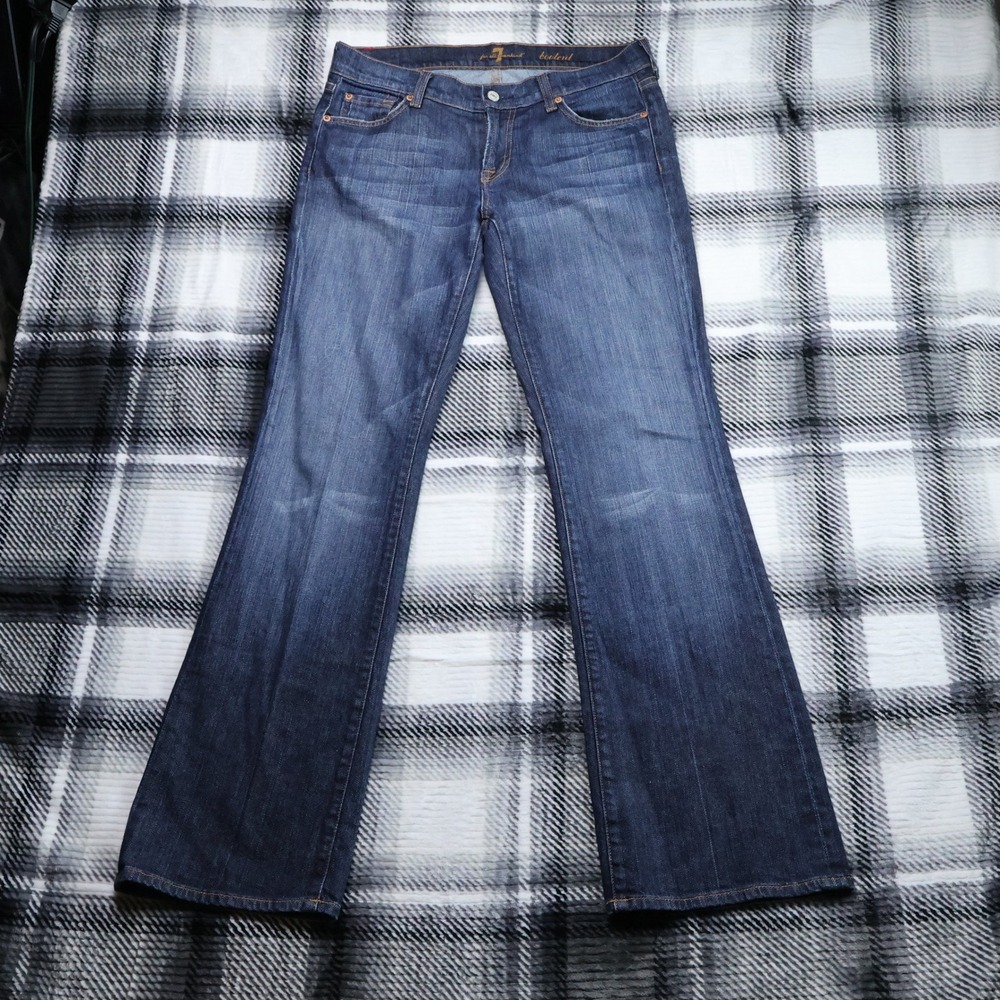 7 For All Mankind Bootcut Dark Wash Denim Jeans Size 30 32x33" USA Made